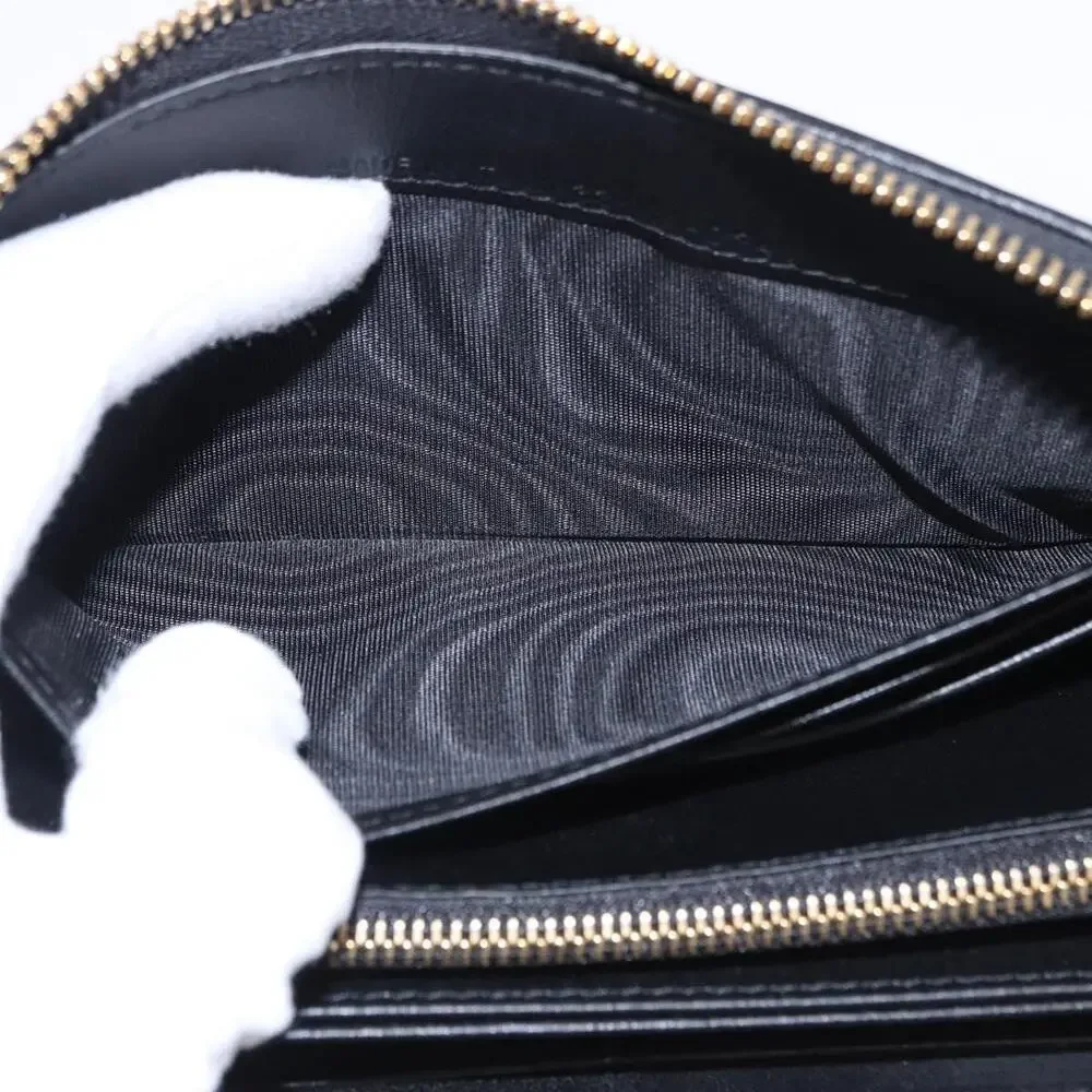 Dior Lambskin Leather Lady Dior Cannage Long Wallet Black